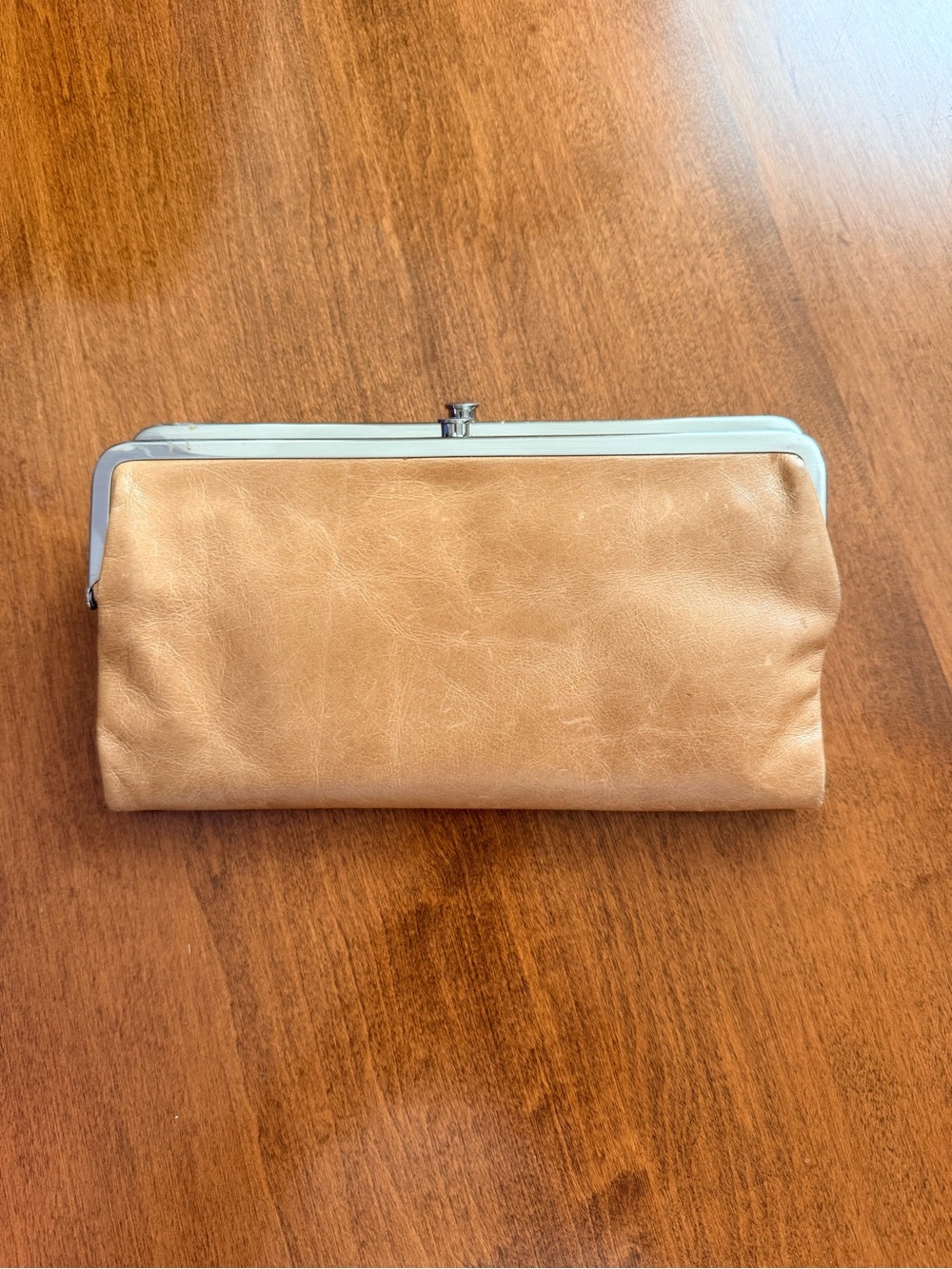 Hobo International Classic Tan Leather Frame Clutch